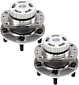 2-Wheel Set Rear, Driver and Passenger Side Wheel Hubs, With Bearing, 47-teeth tone ring; 3.07 in. ABS Tone Ring Diameter