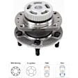 2-Wheel Set Rear, Driver and Passenger Side Wheel Hubs, With Bearing, 47-teeth tone ring; 3.07 in. ABS Tone Ring Diameter