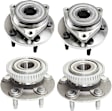 Front and Rear, Driver and Passenger Side Wheel Hub, 5 Lugs, With Bearing