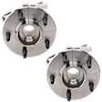 Front, Driver and Passenger Side Wheel Hub, 5 Lugs, With Bearing, With Sensor