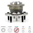 4-Wheel Set Front and Rear, Driver and Passenger Side Wheel Hubs, 5 Lugs, With Bearing, 5 x 4.53 in. Bolt Pattern