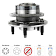 4-Wheel Set Front and Rear, Driver and Passenger Side Wheel Hubs, 5 Lugs, With Bearing, 5 x 4.53 in. Bolt Pattern