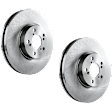 Front Brake Disc, Natural Finish, Plain Surface, Vented, 5 Lugs, 329.95 mm