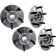4-Wheel Set Front and Rear, Driver and Passenger Side Wheel Hubs, Front - Without Bearing; Rear - With Bearing
