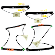 Front and Rear, Driver and Passenger Side Power Window Regulator, Without Motor