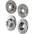 Front and Rear Brake Disc, 4-Wheel Set, Plain Surface, Vented, 5 Lugs