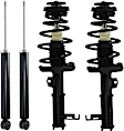 Front and Rear, Driver and Passenger Side Shock and Fully Loaded Strut, FWD, Except Electronic Suspension