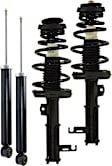 Front and Rear, Driver and Passenger Side Shock and Fully Loaded Strut, AWD, Except Electronic and Sport Suspension