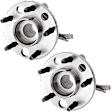 Front, Driver and Passenger Side Wheel Hub, 5 Lugs, With Bearing, With Sensor