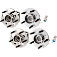 4-Wheel Set Front and Rear, Driver and Passenger Side Wheel Hubs, With Bearing, With Sensor, Threaded Flange Mounting Holes