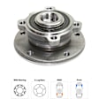 Front, Driver and Passenger Side Wheel Hub, 5 Lugs, With Bearing