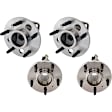 4-Wheel Set Front and Rear, Driver and Passenger Side Wheel Hubs, with Bearing, with Sensor, 4-Wheel ABS, FWD, Plastic Wire Clip