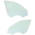 Front, Driver and Passenger Side Door Glasses, Green Tint, Replaces NAGS No. FD25622 GTNN, FD25623 GTNN