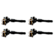 Ignition Coils, Set of 4, 6 Cyl., 2.5L/3.0L Engines, Rectangular Connector Shape