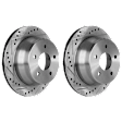 Rear Brake Disc, Cross-drilled and Slotted, Vented, 5 Lugs, 295 mm