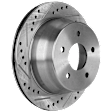 Rear Brake Disc, Cross-drilled and Slotted, Vented, 5 Lugs, 295 mm