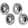 Front and Rear Brake Discs, 4-Wheel Set, Plain Surface, Vented, 5 Lugs, For Models With 345mm Front/315mm Rear Disc, Heavy Duty Brakes (J55)