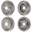 Front and Rear Brake Discs, 4-Wheel Set, Cross-drilled and Slotted, 5 Lugs, For Models With 315mm Front Disc, Base Brakes (JE5)
