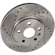 Front and Rear Brake Discs, 4-Wheel Set, Cross-drilled and Slotted, 5 Lugs, For Models With 315mm Front Disc, Base Brakes (JE5)