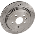 Rear Brake Discs, Cross-drilled and Slotted, Vented, 5 Lugs, For Models With 315mm Rear Disc, Base Brakes