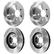 Front and Rear Brake Discs, 4-Wheel Set, Plain Surface, Front - Vented, Rear - Solid, 5 Lugs, Heavy Duty Brakes, JA9