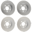 Front and Rear Brake Disc, 4-Wheel Set, Plain Surface, 5 Lugs