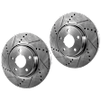 Front Brake Disc, Natural Finish, Cross-drilled and Slotted, Vented, 5 Lugs, 295.8 mm