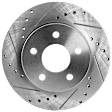 Front and Rear Brake Disc, 4-Wheel Set, Cross-drilled and Slotted, Vented - Front; Solid - Rear, 5 Lugs