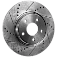 Front and Rear Brake Disc, 4-Wheel Set, Cross-drilled and Slotted, Vented - Front; Solid - Rear, 5 Lugs
