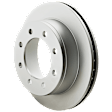 Front and Rear Brake Disc, G-Coated, Plain Surface, Vented, 8 Lugs