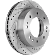 Front Brake Disc, Cross-drilled and Slotted, Vented, 8 Lugs, 355 mm