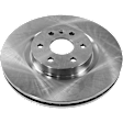 Front and Rear Brake Disc, 4-Wheel Set, Plain Surface, Vented, 6 Lugs