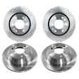 Front and Rear Brake Disc, 4-Wheel Set, Plain Surface, Vented, 6 Lugs