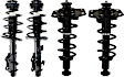 Front and Rear, Driver and Passenger Side Fully Loaded Strut, Coupe, RWD