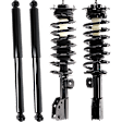 Front and Rear, Driver and Passenger Side Shock and Fully Loaded Strut, AWD/FWD