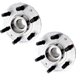 Front, Driver and Passenger Side Wheel Hub, 6 Lugs, With Bearing, 4WD