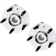 Front, Driver and Passenger Side Wheel Hub, 5 Lugs, With Bearing