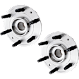 Front, Driver and Passenger Side Wheel Hub, 6 Lugs, With Bearing, 4WD