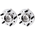 2-Wheel Set Rear, Driver and Passenger Side Wheel Hubs, with Bearing