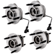 2012 Chevrolet Malibu LS - Front and Rear, Driver and Passenger Side Wheel Hub, 4-Wheel ABS, 5 Lugs, With Bearing, With Sensor