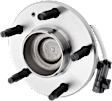 Front and Rear, Driver and Passenger Side Wheel Hub, 5 Lugs, With Bearing, With Sensor