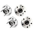 4-Wheel Set Front and Rear, Driver and Passenger Side Wheel Hubs, 5 Lugs, with Bearing