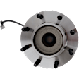 Front, Driver and Passenger Side Wheel Hub, 8 Lugs, With Bearing, With Sensor