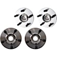 4-Wheel Set Front and Rear, Driver and Passenger Side Wheel Hubs, Front - Without Bearing; Rear - With Bearing