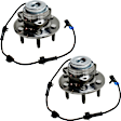 Front, Driver and Passenger Side Wheel Hub, 6 Lugs, With Bearing, With Sensor, RWD, 4.3L, 6Cyl