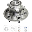 Front, Driver and Passenger Side Wheel Hub, 6 Lugs, With Bearing, Without Sensor, RWD
