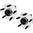 2-Wheel Set Rear, Driver and Passenger Side Wheel Hub, 5 Lugs, With Bearing, With Sensor, FWD