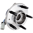Rear, Driver and Passenger Side Wheel Hub, 5 Lugs, With Bearing, With Sensor