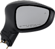 Driver and Passenger Side Non-Towing Mirrors, Power Adjust, Manual Folding, Heated, Textured Black, In-housing Signal Light, No Memory, No Puddle Light, No Auto-Dimming