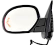 Driver and Passenger Side Mirror, Power Adjust, Heated, Power Folding, With 1 Paintable and 1 Textured Black Cap, In-glass Signal Light, With Memory, With Puddle Light, No Auto-Dim